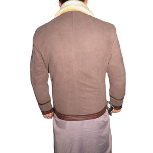 Veste de motard en cuir véritable pour homme, style streetwear, design réversible, tissu respirant, col mandarin, deux grandes poches plaquées sur le devant - Product Image 3