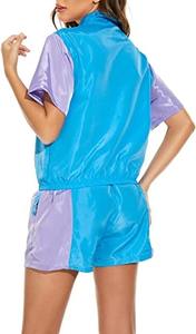 Women's Custom Logo Windbreaker <b>Short</b> Sets Casual 2 Piece Set Summer Wear with Hooded Collar - Product Image 6