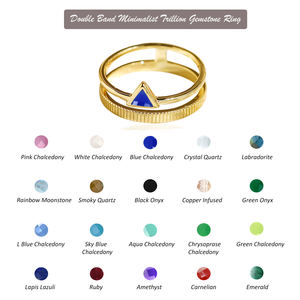 Vente en gros de bague de mariage en argent sterling 925 trillion de pierres précieuses améthyste à facettes double bande diamant or principal fêtes romantiques - Product Image 6