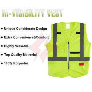 Chaleco de Seguridad Reflectante Impermeable ANSI Clase 1, Personalizable, de Poliéster/Algodón, con Bolsillos, Alta Visibilidad, Venta al Por Mayor - Product Image 3
