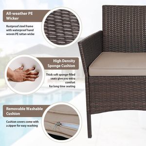 <strong>Patio</strong> <strong>Furniture</strong> Sets <strong>Clearance</strong> PE Rattan Wicker Chairs with Table Outdoor Garden Porch <strong>Furniture</strong> Sets - Product Image 5