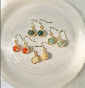 April | Gold Filled Wire Wrapped <b>Dangle</b> <b>Earrings</b> | Handmade Sterling <b>Silver</b> Crystal Jewelry Fringe Tassel <b>Earrings</b> - Gold - Long - Product Image 2
