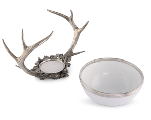 Bols ronds faits à la main en laiton AK avec support en bois de cerf dans des bols attrayants multi-finis pour accents de vaisselle/ustensiles de cuisine - Product Image 3