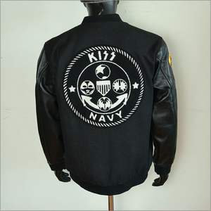 เสื้อแจ็กเก็ตเบสบอลผ้าซาตินปักลายโลโก้ที่มีคุณภาพสูงสำหรับผู้หญิงผู้ชายปกตั้งด้านหน้าสีทึบสำหรับฤดูหนาว - Product Image 6