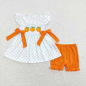 Ensemble robe et barboteuse pour bébés filles, imprimé citrouille, à pois et rayures, tenue décontractée pour tout-petits et nourrissons - Product Image 4