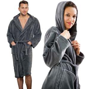 Peignoir en polaire gris anthracite Henry, textile de maison confortable - Product Image 1