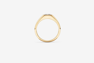 Unisex 18KT Yellow <b>Gold</b> Minimalist East-West Lab Grown Diamond <b>Ring</b> Full Bezel <b>Set</b> with Solid <b>Gold</b> for Engagement IGI Certified - Product Image 4