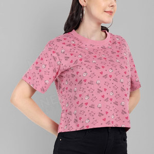 Jogging haut court chemises vêtements de rue femmes été haut court chemises haute qualité 100% coton grande taille femmes respirant haut court - Product Image 2