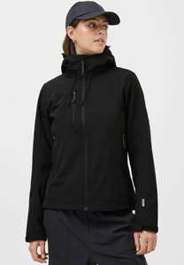 Veste Softshell à revêtement imperméable pour femmes noires à forte demande prix usine vestes d'extérieur à manches longues et coupe-vent - Product Image 5