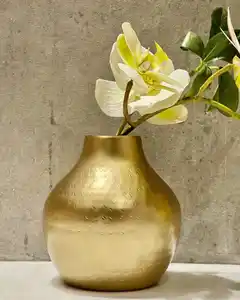 Gold Brass Finish Flower Vase Wedding Decoration Fancy Style High Quality Flower Vase Handmade Decoration