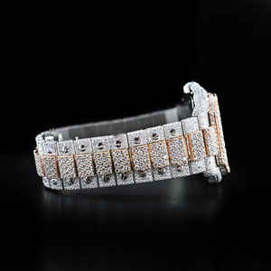 High-End Luxury Bling Full Diamond Analog <b>Watch</b> VVS Moissanite Hip Hop Iced Stainless Steel New Antique Sport Style Indian - Product Image 2