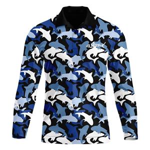 Venta al por mayor personalizable de manga completa de poliéster transpirable Polo impresión por sublimación ropa de pesca - Product Image 2