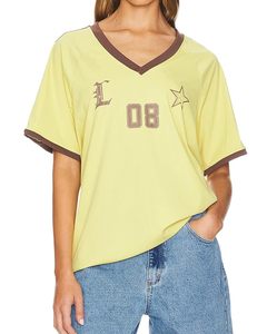 Maillot de football surdimensionné à col en V personnalisé pour femmes Maillot imprimé respirant Maillot surdimensionné à la mode Confortable et élégant - Product Image 1