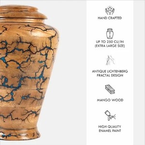 Wooden Walnut Cremation <b>Urn</b> For Ashes <b>Large</b> Memorial <b>Urn</b> With Secure Lid Elegant Funeral <b>Urn</b> For Adults Keepsake Burial - Product Image 4