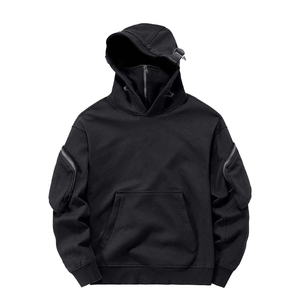 Sweat à capuche zippé unisexe tendance, surdimensionné, en molleton délavé à l'acide, streetwear décontracté pour hommes, vente en gros - Product Image 1