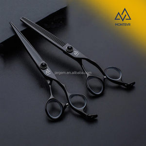 Set di forbici per toelettatura per animali domestici da 7 pollici con Design accattivante con rivestimento nero forbici per toelettatura per animali domestici professionali - Product Image 1