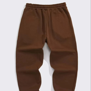 กางเกงวอร์มผู้ชายผ้าฟลีซผสมคอตตอนสำหรับฤดูหนาว ป้องกันรอยยับ สีพื้น ยืดได้ อุ่นสบาย มีเชือกผูก เหมาะสำหรับใส่ทำงานและลำลอง - Product Image 1