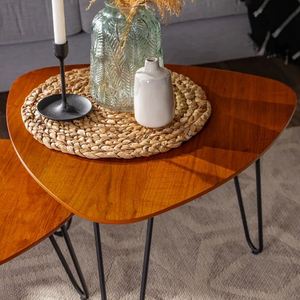 <b>Walnut</b> black classic wood steel <b>coffee</b> <b>table</b> for kitchenware office home restaurant living room garden decoration made in india - Product Image 6