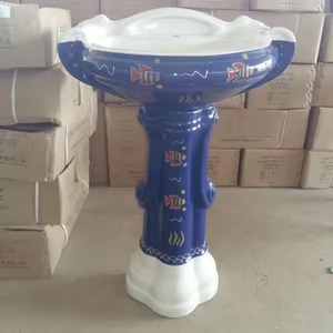 Precio al por mayor de cerámica esterlina grande Pedestal Lavabo Set Mármol Estilo Ecológico Baño India Construcción - Product Image 1