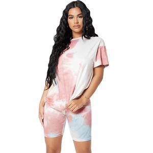 OEM Custom Women's T <b>Shirt</b> and Shorts Set Summer 2-Piece Loungewear Tracksuit Solid Pattern New Outfit - Product Image 1