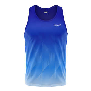 Camiseta Deportiva de Maratón de Secado Rápido con Estampado Elástico en Cuatro Direcciones, Personalizada con Degradado Azul, Transpirable y Ligera, Diseño 3D - Product Image 1