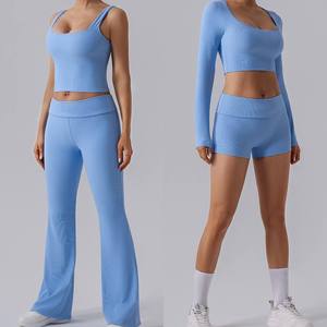 ชุดเสื้อผ้าเล่นโยคะของผู้หญิงชุดออกกำลังกายเล่นกีฬารัดรูประบายอากาศได้ดีแห้งเร็วดีไซน์ใหม่ - Product Image 2