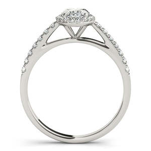 Ensemble de bijoux de mariée en or blanc 18 carats avec accents de diamants, halo de forme ovale (0,37 ct), ensembles de bijoux fins - Product Image 4