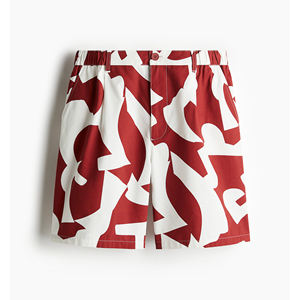 Custom <b>Men's</b> Sports <b>Shorts</b> 100% Cotton Blend Regular Fitted <b>Red</b> Patterned Casual Wear Solid Design - Product Image 1