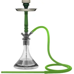 Cachimba portátil de Metal verde creativa moderna, accesorios para fumar de tamaño personalizado con efecto de humo, cachimbas para fumar Shisha