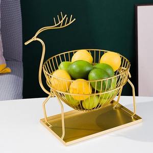 Tazón de fruta en forma de Reno para decoración navideña, bandeja inferior de vajilla, utensilios de cocina metálicos de alta calidad para el hogar y los hoteles - Product Image 2