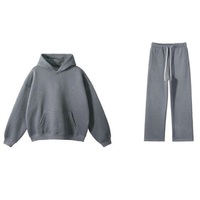 Ensembles empilés avec logo imprimé bouffant pour hommes-Sweat à capuche baggy et pantalon de survêtement Jogger Ensemble deux pièces été grande taille DTG imprimé survêtements