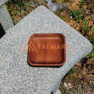 Elegante arte popular natural pulido bandeja de madera de acacia Exportación de alta calidad al por mayor vajilla de madera artesanías de madera cajas carteles de pared - Product Image 5