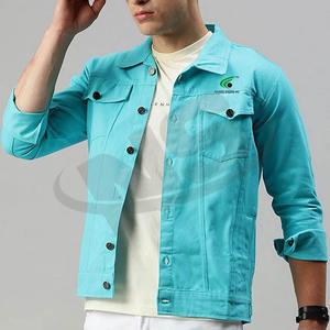 Chaqueta vaquera de calidad superior para hombre, ropa de abrigo de algodón de Color sólido, servicio OEM, precio al por mayor - Product Image 3