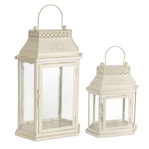 Faroles de Vela Modernos Hechos a Mano en Acero Inoxidable Repujado para Bodas y Navidad en Casa - Color Marfil - Product Image 5