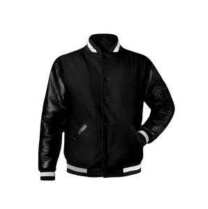 Chaqueta universitaria de lana bordada personalizada Chaqueta universitaria de lana de manga de cuero Ropa de calle para hombre Chaqueta universitaria de invierno para hombre - Product Image 3