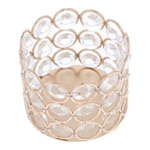 High Quality Silver <b>Round</b> Shape Crystal/Metal Votive <b>Candle</b> Holder Luxury Tabletop Wedding Decorations for Events - Product Image 2