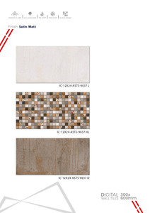Carreaux de mur en céramique design 300x600mm pour salle de bain et cuisine, aspect brillant mat, effet sculpture de sucre, pour la décoration murale intérieure contemporaine - Product Image 3