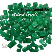 HAYAAT GEMS Émeraude Verte Naturelle Zambienne Octogonale Facettée Thermiquement Traitées 5mm Pierre Précieuse Non Certifiée HG-127 pour la Fabrication de Bijoux