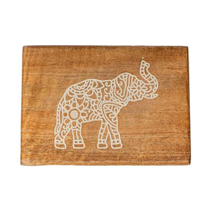 Joyero tallado en madera de alta calidad con diseño de elefante, caja organizadora de recuerdos de madera de mango para regalos, tamaño y diseños personalizados - Product Image 5