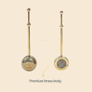 Vintage Copper <b>Tea</b> Strainer Long Stick Eco-Friendly Reusable <b>Tea</b> <b>Infuser</b> - Product Image 3