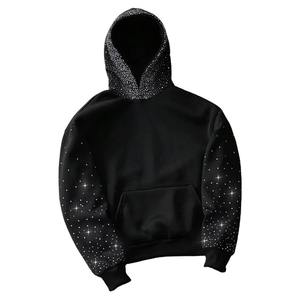 Sweat à capuche en polaire orné de cristaux unisexe Pull d'hiver Art en strass Streetwear Vente en gros Mode 100% coton - Product Image 1