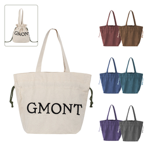 Wholesale Cotton Drawstring Bag with Handles Custom Logo Reusable Portable Drawstring <b>Tote</b> Bag for Sports Travel Storage - Product Image 1