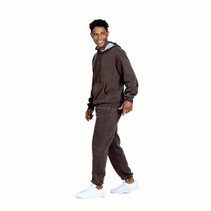 Survêtements pour hommes personnalisés en gros quantité minimale de commande bas sweat à capuche uni et jogging deux pièces survêtement d'entraînement vêtements de sport à la mode - Product Image 2