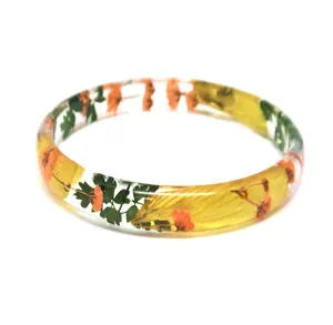 Bijoux de qualité supérieure bracelet en résine fait à la main bracelet coloré fleur conception femmes et filles look tendance