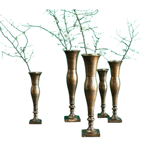 แจกันตอกสีทองโบราณคุณภาพพรีเมียมสำหรับตกแต่งพื้นบ้านและงานแต่งงานแจกันและกระถางตกแต่งพื้น - Product Image 5