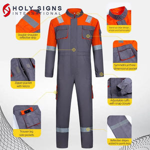 100% tela de algodón gris congelador protección impermeable uniformes suministro de fábrica personalizado hombres Boilersuit ropa de trabajo Mono de seguridad - Product Image 3