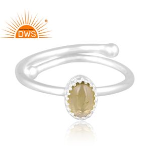 Latest Trending Fine Sterling Silver Natural Peridot Gemstone <b>Adjustable</b> <b>Ring</b> Custom Jewelry Manufacturer - Product Image 3