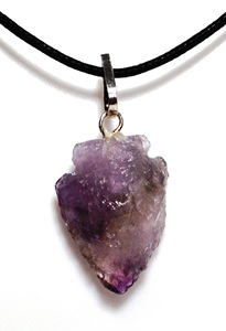 Collar con colgante de punta de flecha de amatista cruda Natural hecho a mano joyería de piedra de cristal fino para niñas regalo calmante - Product Image 4