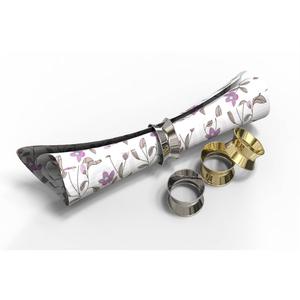 แหวนรองผ้าเช็ดปากโลหะลายริบหรูหรา สีทองและสีเงิน สำหรับตกแต่งโต๊ะงานแต่งงานแบบคลาสสิกและงานเลี้ยงในโรงแรมระดับไฮเอนด์ ขายส่ง - Product Image 5