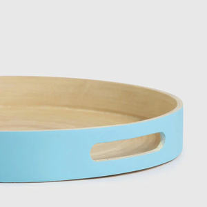 Plateau de service rond en bambou filé coloré avec 6 petits bols, ensemble de collations et d'apéritifs fait à la main pour la maison et les fêtes - Product Image 6